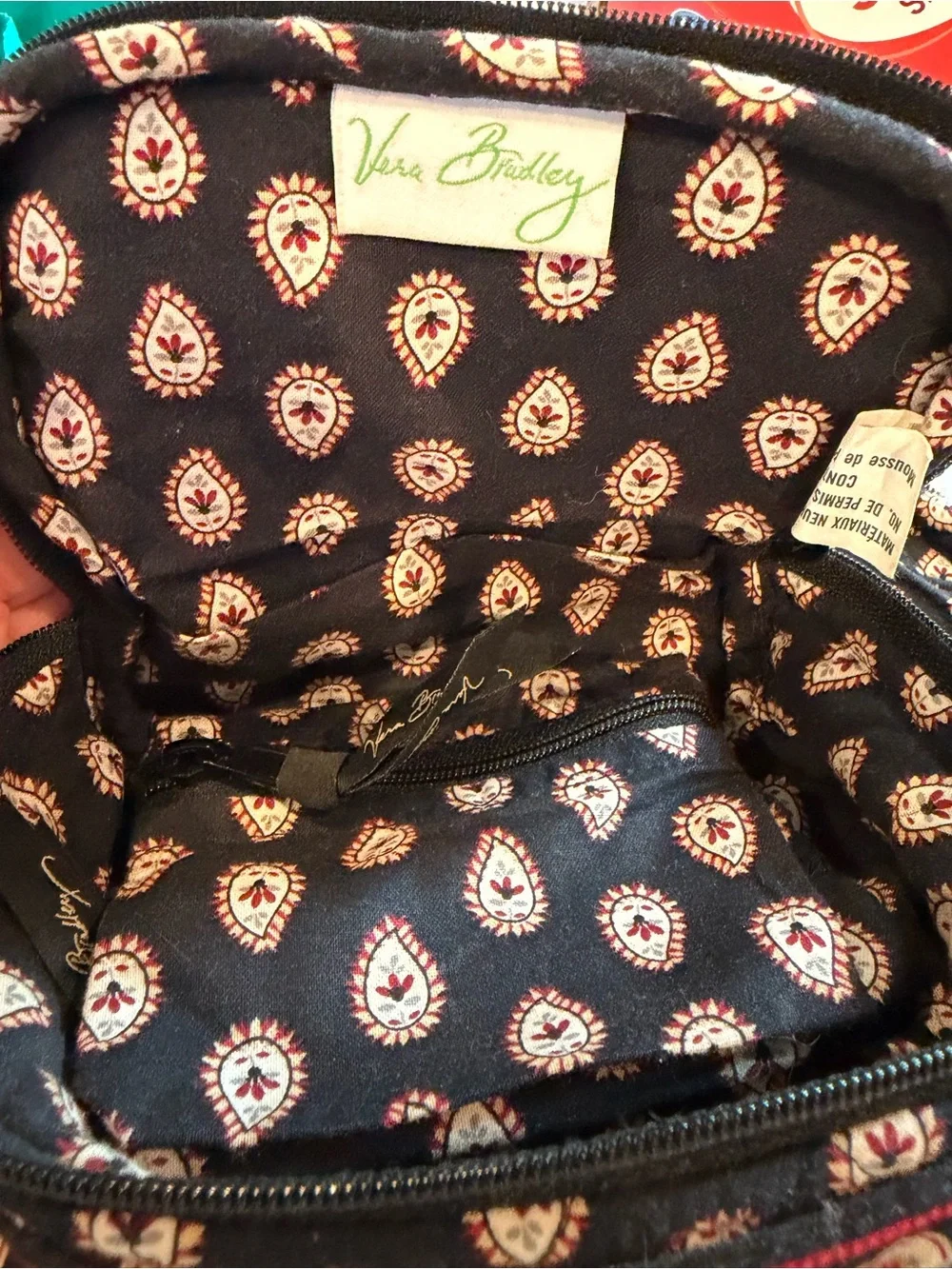 Quilted Black Paisley Tote Set - Travel Bag with Accessories